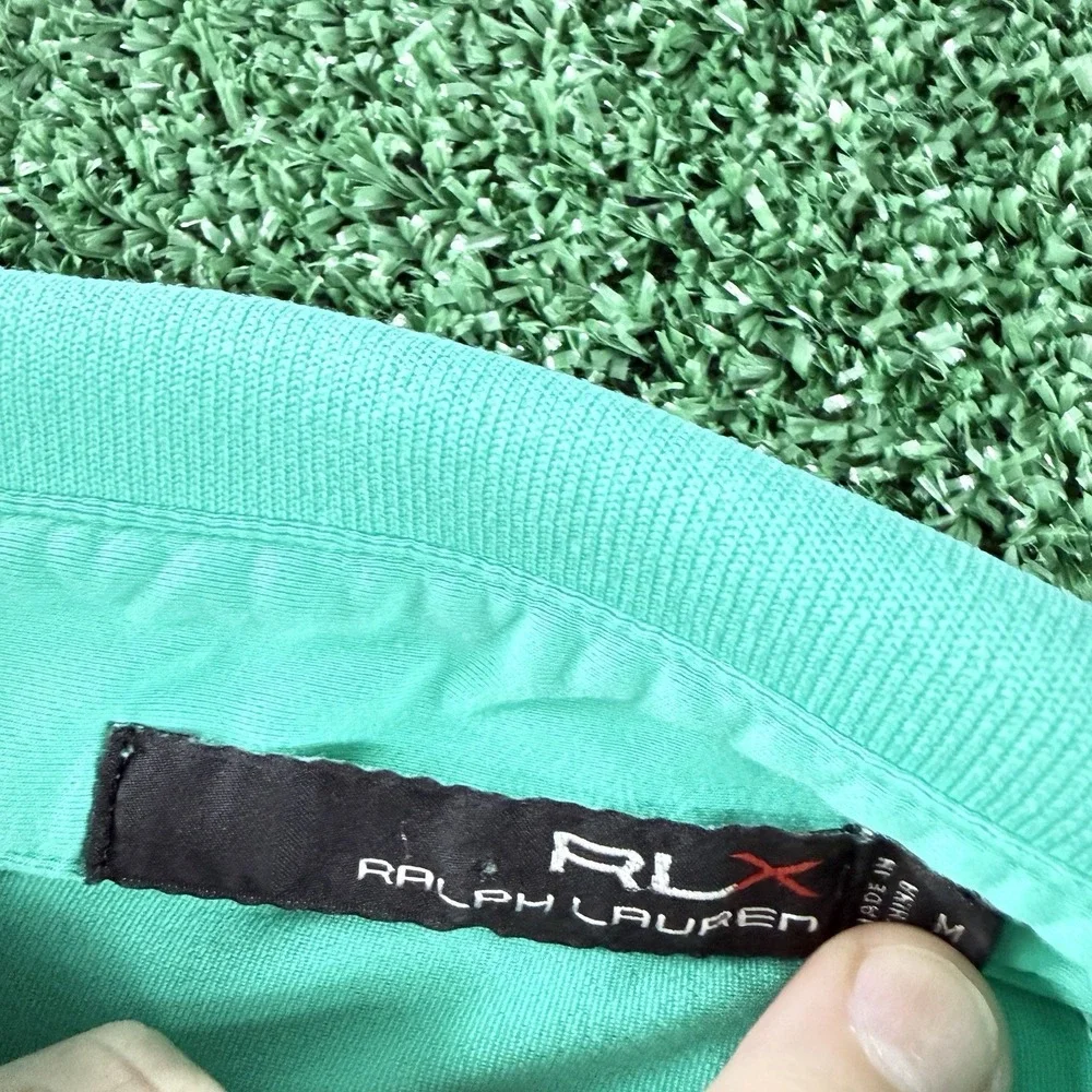 RLX Ralph Lauren PGA Men's Short Sleeve Polo Shirt Size Medium Teal Green